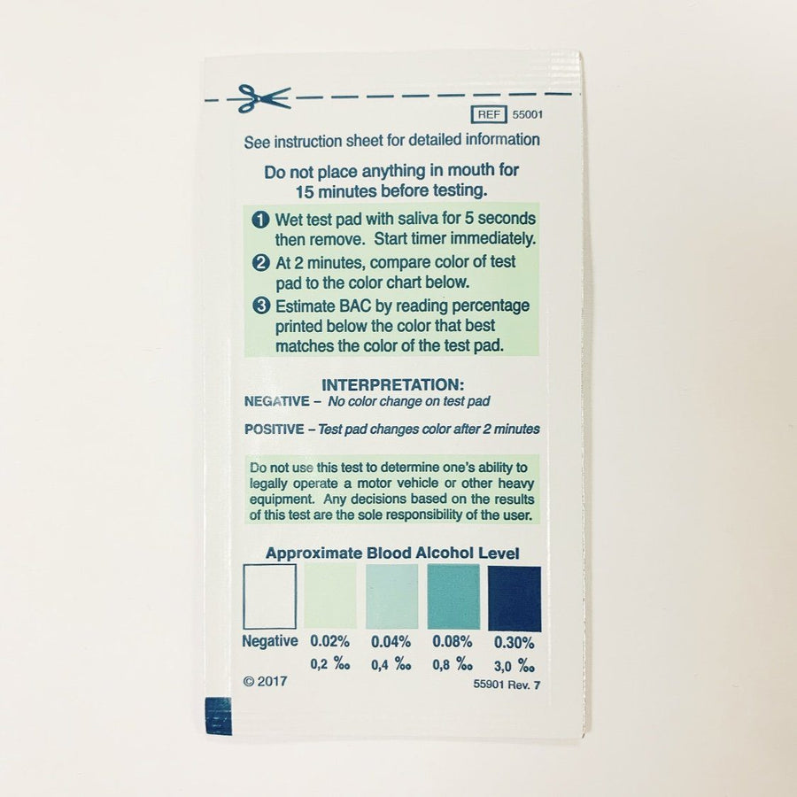 AlcoScreen Simple 2-Minute Saliva Alcohol Test Strip - (1 Test Strip) 55001 - 9100 Saliva Test,Alcohol Chematics